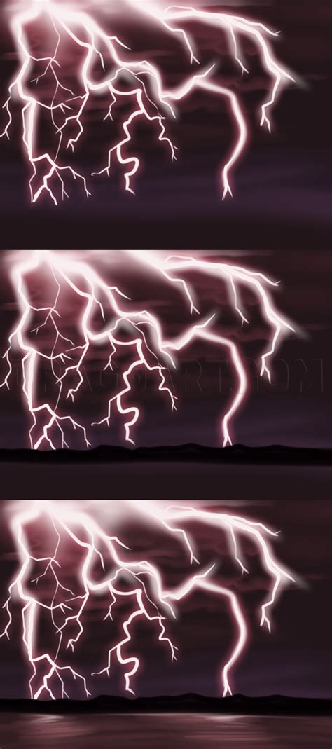 How To Draw A Lightning Storm Step By Step Drawing Guide By Dawn Artofit