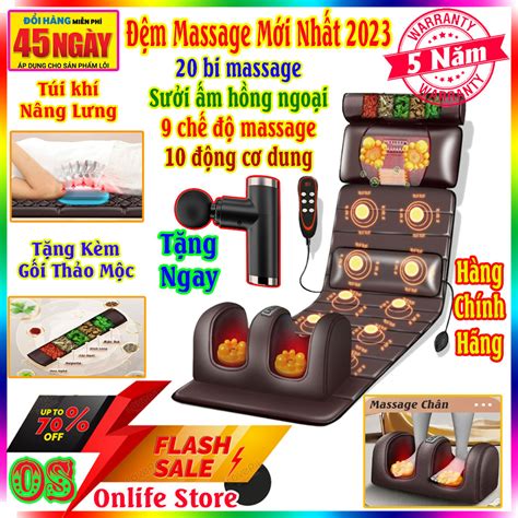 Đệm Mát Xa Toàn Thân Nệm Massage Cao Cấp Gồm 20 đầu Mát Xa Mô Phỏng Bàn Tay Người Máy Massage