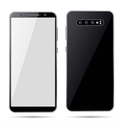 Smartphone Realista Tela Em Branco Isolada No Branco Vetor Premium