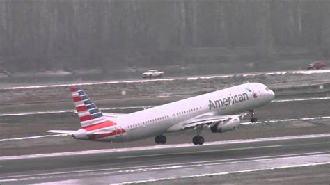 American Airlines A321 200 N508ay Takeoff At Portland International Airport {pdx} Youtube