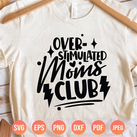 Overstimulated Moms Club Svg Funny Mama Png T Mom Designs Etsy