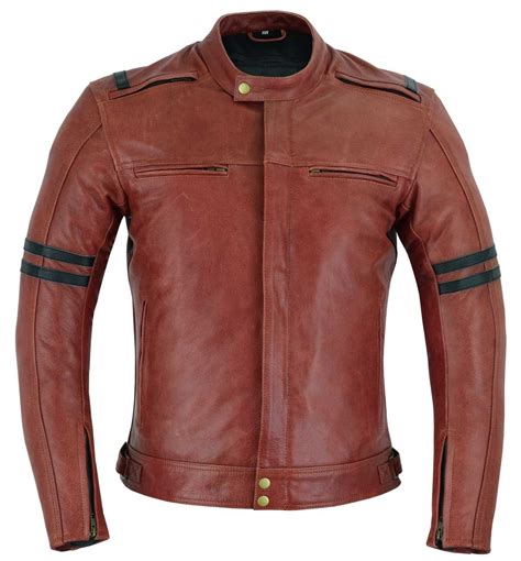 LvC14 Vintage Chaqueta De Cuero Para Moto Unisex D S Moto