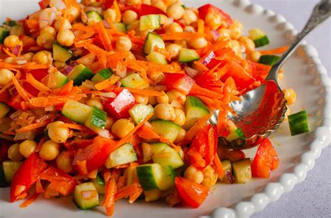 Spicy Chickpea Salad With Harissa Dressing Lost In Food