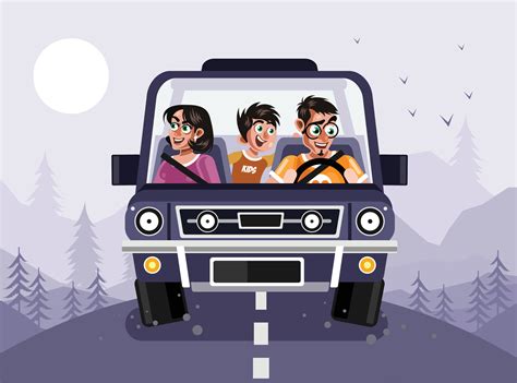 Family in car for vacation graphics illustration 48221434 Vector Art at ...