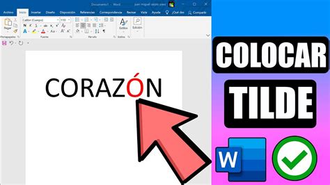 Como Poner Tilde En Word Automáticamente Youtube