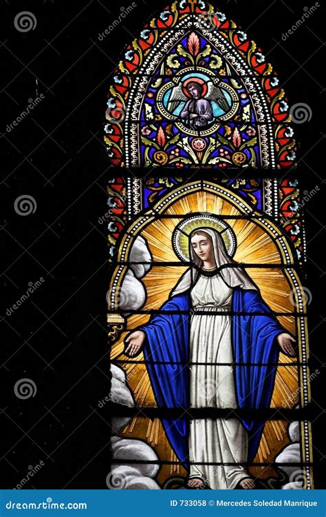 Stained Glass Window Inside The Chapel Saint Benedict Abbey Editorial Image