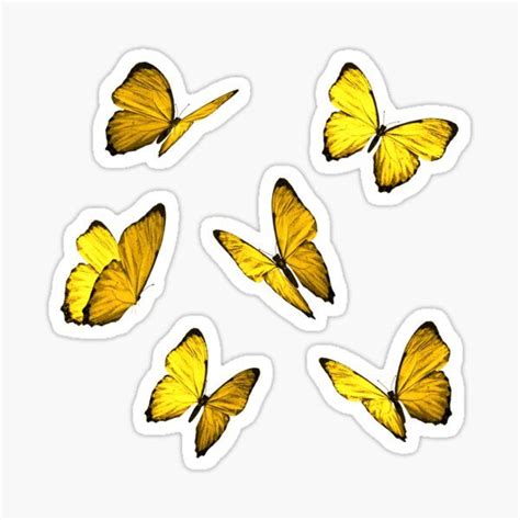 Yellow Butterflies Pack Sticker For Sale By DigiAesthetics Aufkleber