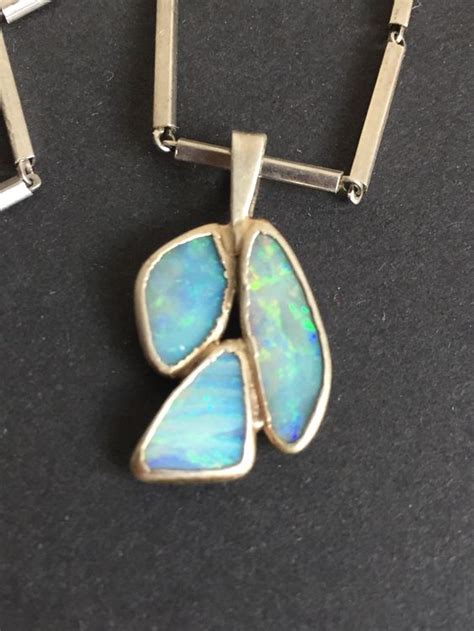 Alte Silber Kette mit Opal Anhänger 800 Kaufen auf Ricardo