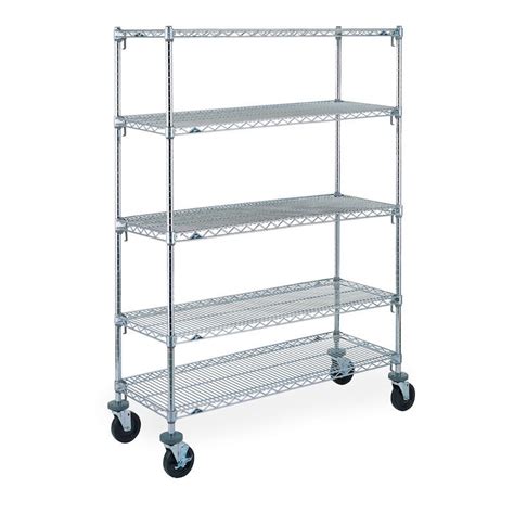 Metro Super Erecta Adjustable 5 Tier Mobile Wire Shelving Unit With