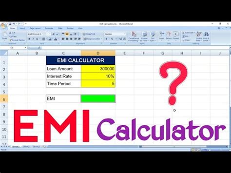 How To Calculate Loan Emi In Microsoft Excel Loan Emi Calculator In