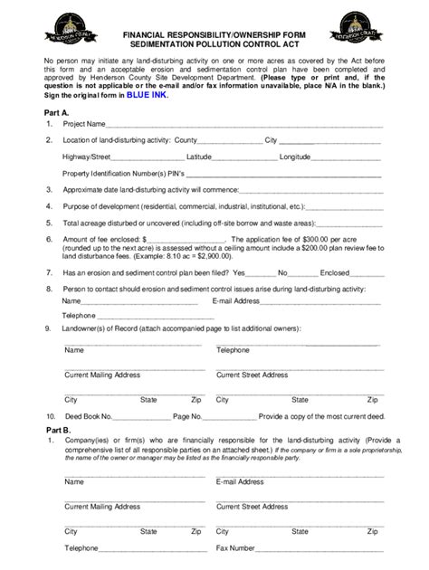 Fillable Online Wake County Financial Responsibility Ownership Form