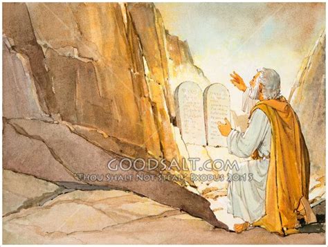 Moses Receives The Ten Commandment Tablets On Mt Sinai