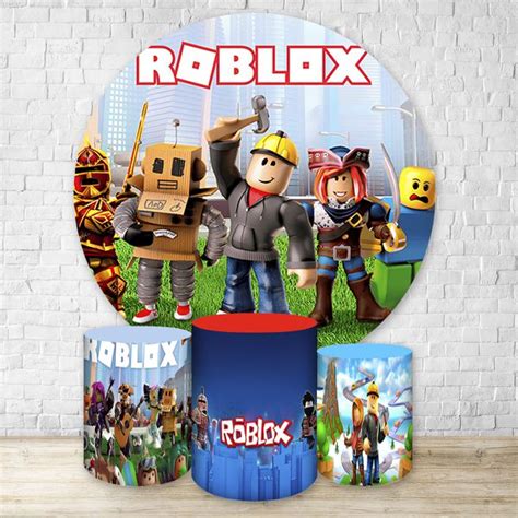 Capa Painel Trio Capas Cilindros Sublimados Tema Roblox 4545 Painel