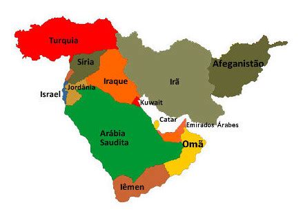 Oriente M Dio Mapa Pa Ses Conflitos Resumo Brasil Escola