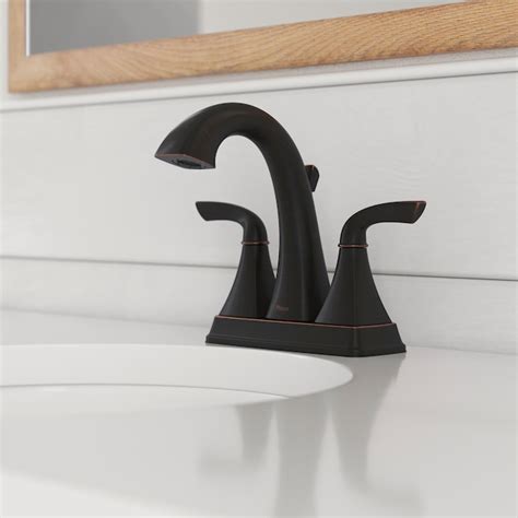 Pfister Bronson Tuscan Bronze 4 In Centerset 2 Handle Watersense Bathroom Sink Faucet With Drain