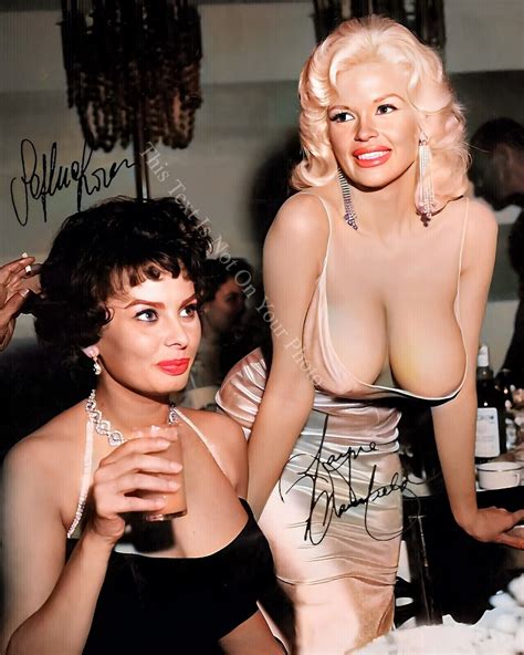 Jayne Mansfield And Sophia Loren Autograph Signed X Photo Reprint