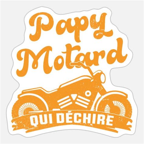 Papy motard qui déchire Grand père biker fan moto Autocollant