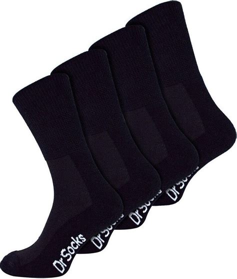 Drsocks 4 Pair Extra Wide Bamboo Diabetic Non Elastic Socks For
