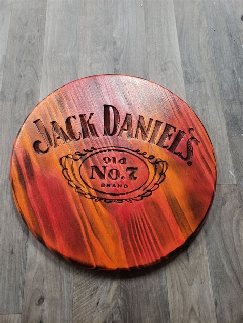 15 Jack Daniels Laser Engraved Round Barrel Top Display Etsy