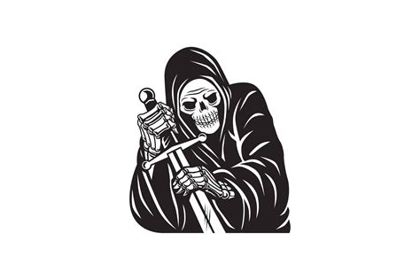 Grim Reaper With Sword Character Vector Graphic By Ndahroh · Creative