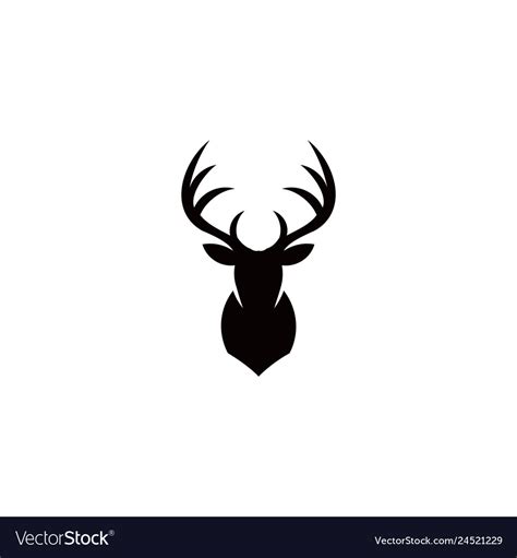 Silhouette of deer head Royalty Free Vector Image