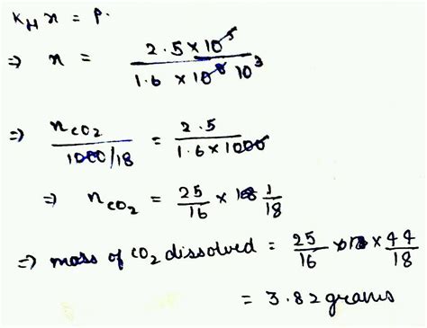 Henry S Law Constant For Co In Water Is Pa At K