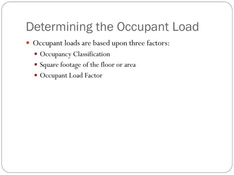 Determining The Occupant Load