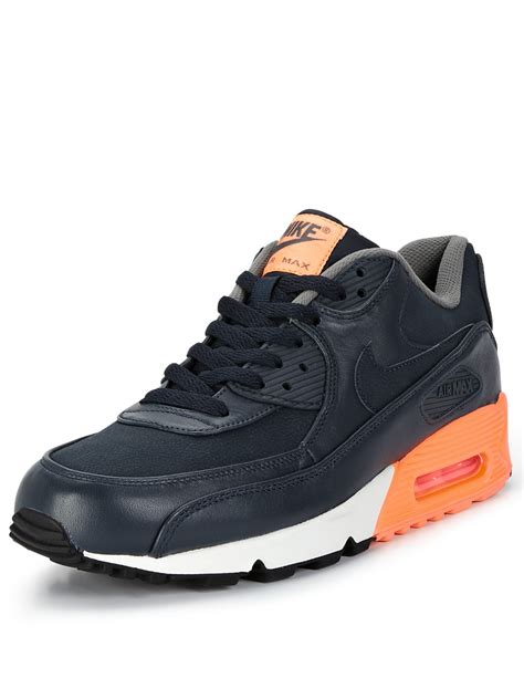 Nike Nike Air Max 90 Premium Mens Trainers In Blue For Men Navyorange Lyst