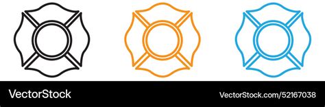 Blank Fire Department Badge Icon Logo Set Vector Image