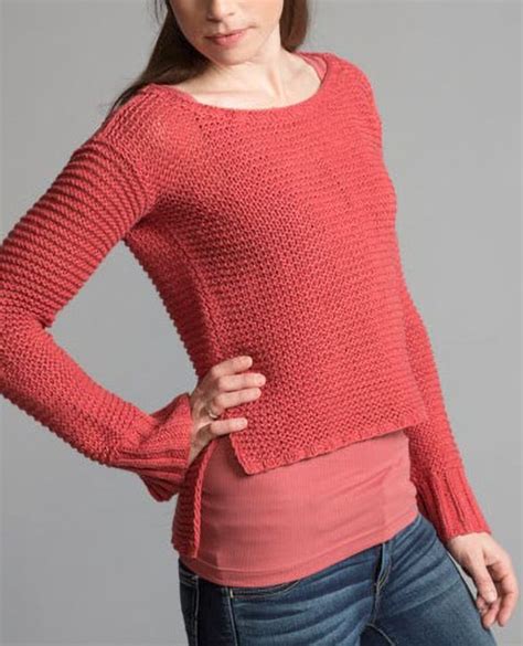 Free Knitting Pattern For Hanako Garter Pullover Garter Stitch