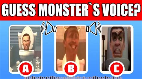 Guess Monsters Voice 1 Skibidi Toilet 🚽 Youtube