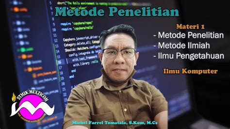 Konsep Dasar Metode Penelitian Ilmu Komputer Materi Mtdp Stmik