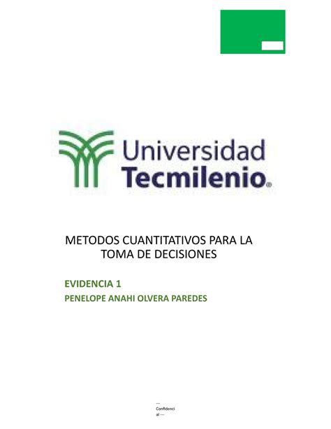 Actividad Metodos Cuantitativos Para La Toma De Decisiones Metodos