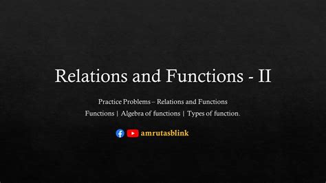 Relations And Functions Functions Algebra Of Functions Types Of