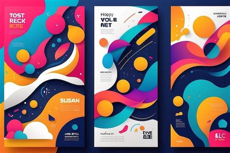 Premium Photo Colorful Abstract Poster Design Template