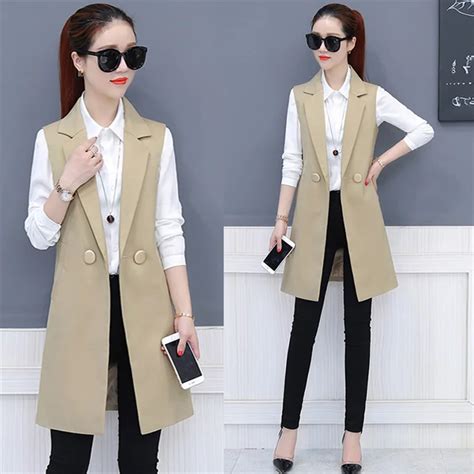 Women Fashion Spring Autumn Suit Vest Waistcoat Slim Vest 2018 Blazer