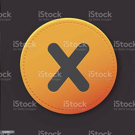 Cross Button Clean Vector Stock Illustration Download Image Now