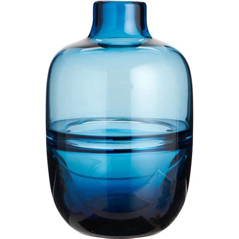 Wilko Tall Blue Swirl Glass Vase Wilko