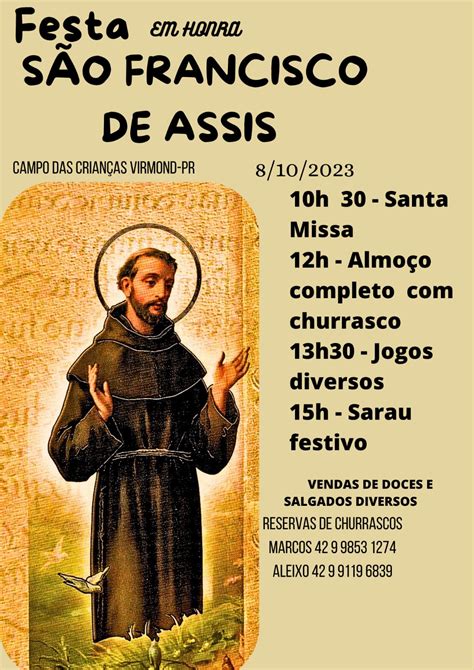 8 de Outubro Festa em Honra a São Francisco de Assis na comunidade