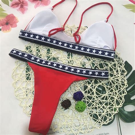 2021 2018 New Star Print Bikini Sexy Women Spaghetti Strap Bikini Set