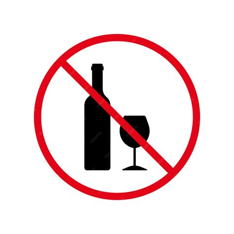 Premium Vector Ban Alcohol Black Silhouette Icon Drink Alcohol