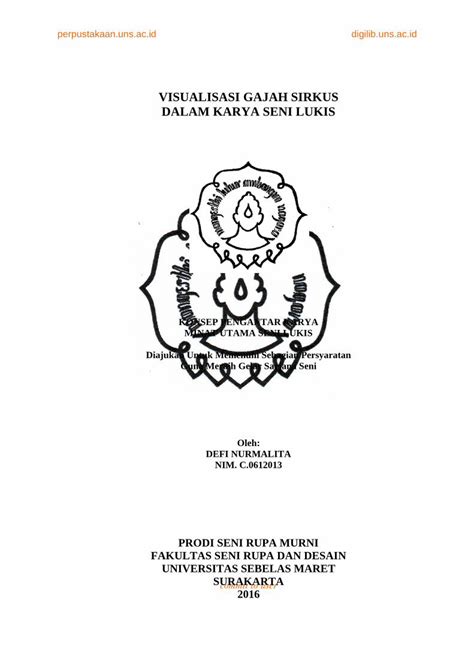 PDF VISUALISASI GAJAH SIRKUS DALAM KARYA SENI LUKIS FileSeni Rupa