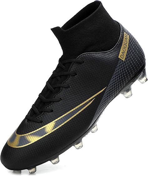 Wowei Football Boots Men High Top Spike Soccer Shoes Outdoor Training