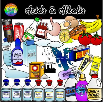 Acid and Alkali (pH Scale) Chemistry Clipart by The Cher Room | TpT