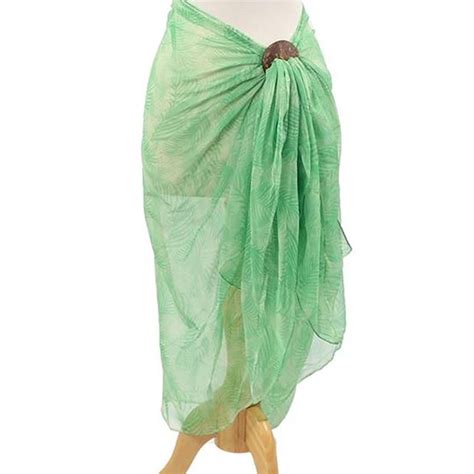 Palm Leaf Sarong With Coconut Buckle Green Sarong Summer Dresses