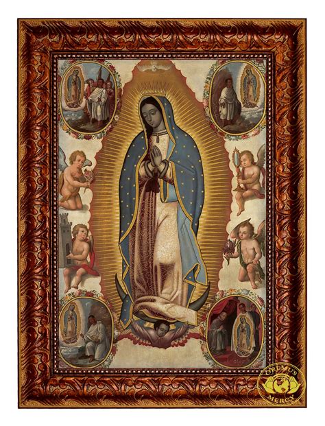 The Virgin Of Guadalupe With The Four Apparitions Canvas Painting Etsy