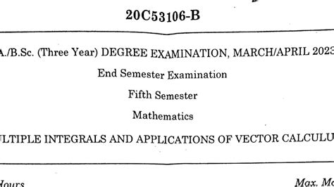 Rayalaseema University Degree Th Semester Public Question Paper