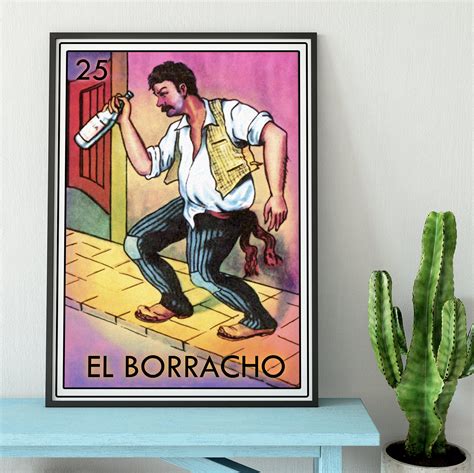 Loteria El Borracho Tin Sign Wall Decor Para Colgar Panel De Etsy México