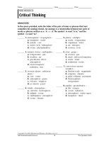 Pdf Skills Worksheet Critical Thinking Wikispaces Critical