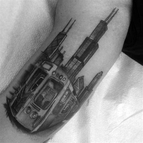 20 Chicago Skyline Tattoo Designs For Men - Urban Center Ink